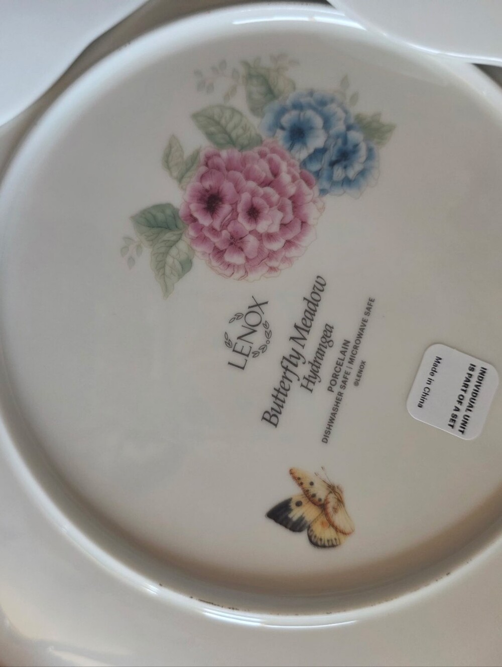 Lenox Butterfly Meadow Hydrangea and Swallowtail 3Pc. Salad Plate Set. - Picture 6 of 8
